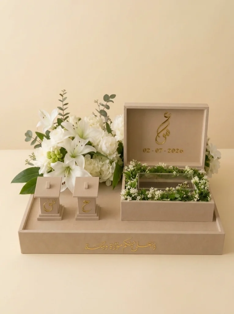 Floral mahr gift box with necklace holder