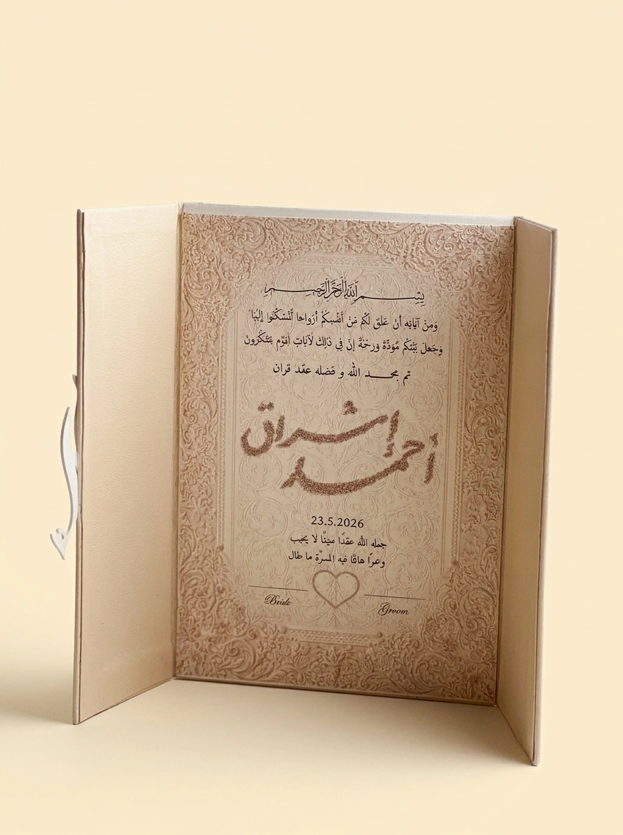 Large Fingerprint Wedding Book Personalized in Cream