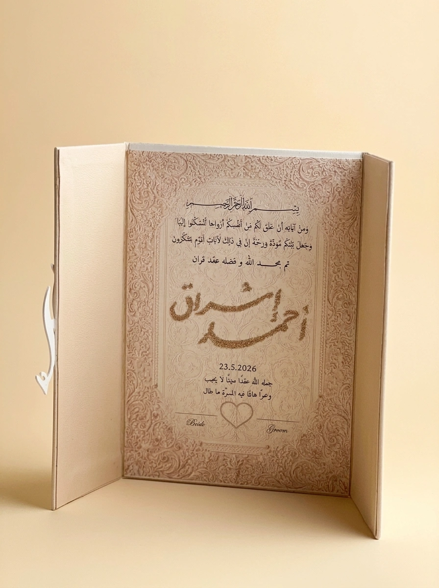 Large Fingerprint Wedding Book Personalized in Cream