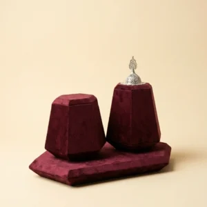 Luxury incense burner gift box in royal burgundy