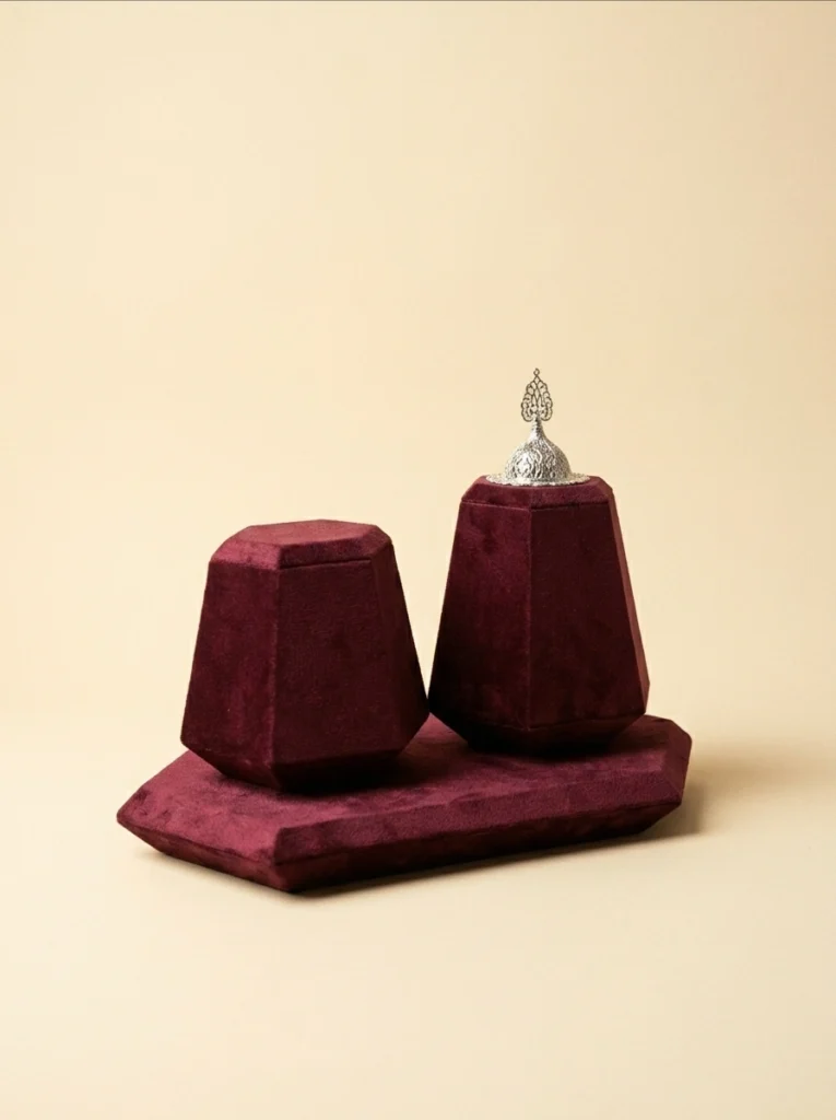 Luxury incense burner gift box in royal burgundy