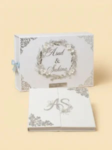 Grey Fingerprint Contract Book with Feather Pen