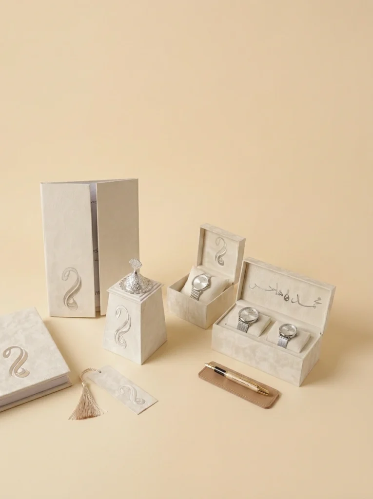 Bridal wristwatch gift box with Quran and incense burner