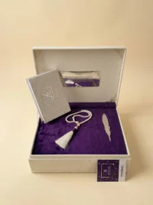 Purple Prayer Mat Gift Box with Holy Quran