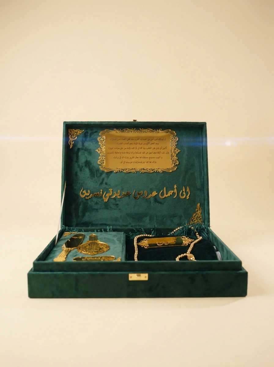 Islamic Wedding Gift Box - Quran, Prayer Mat & Tasbih Set
