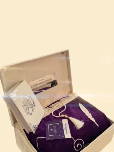 Purple Prayer Mat Gift Box with Holy Quran