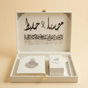 Wedding Ring with Box - Handcrafted Bespoke Zaghareet Keepsake