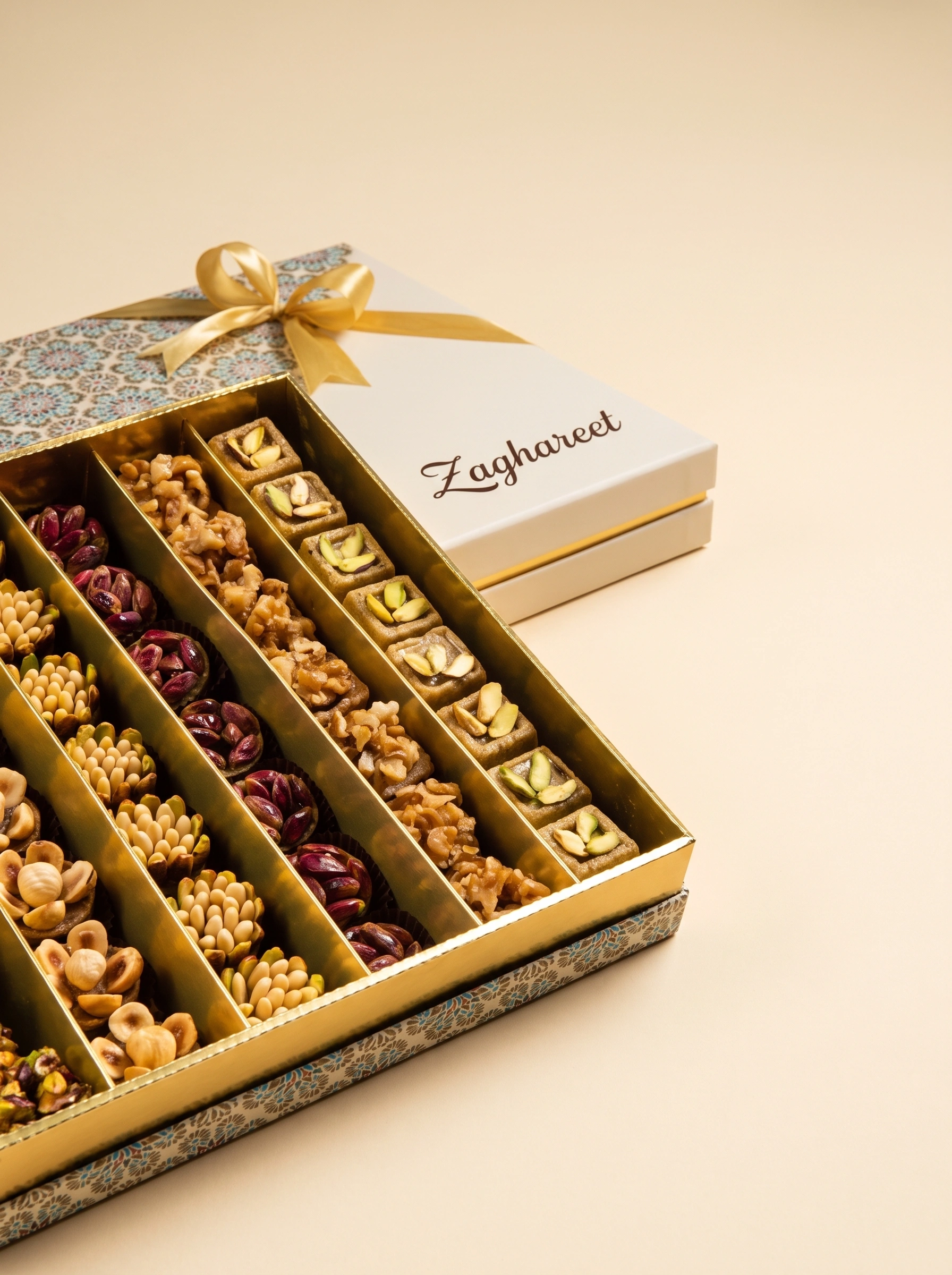 Assorted Shape Pastry Box with Dried Fruits and Honey