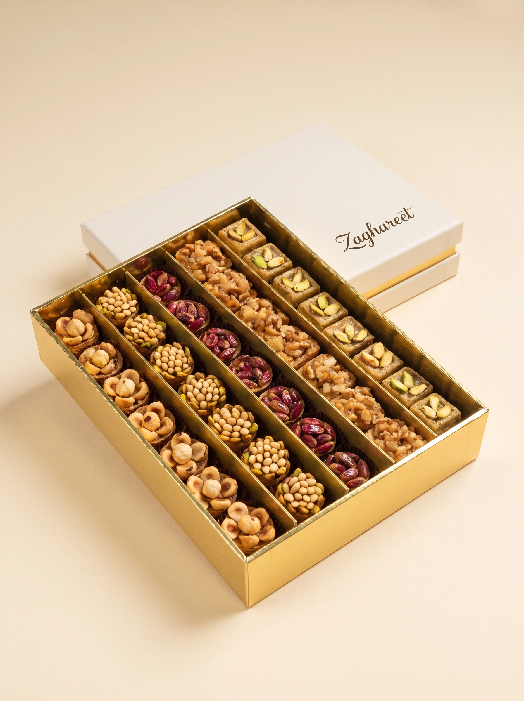 Assorted Shape Pastry Box with Dried Fruits and Honey