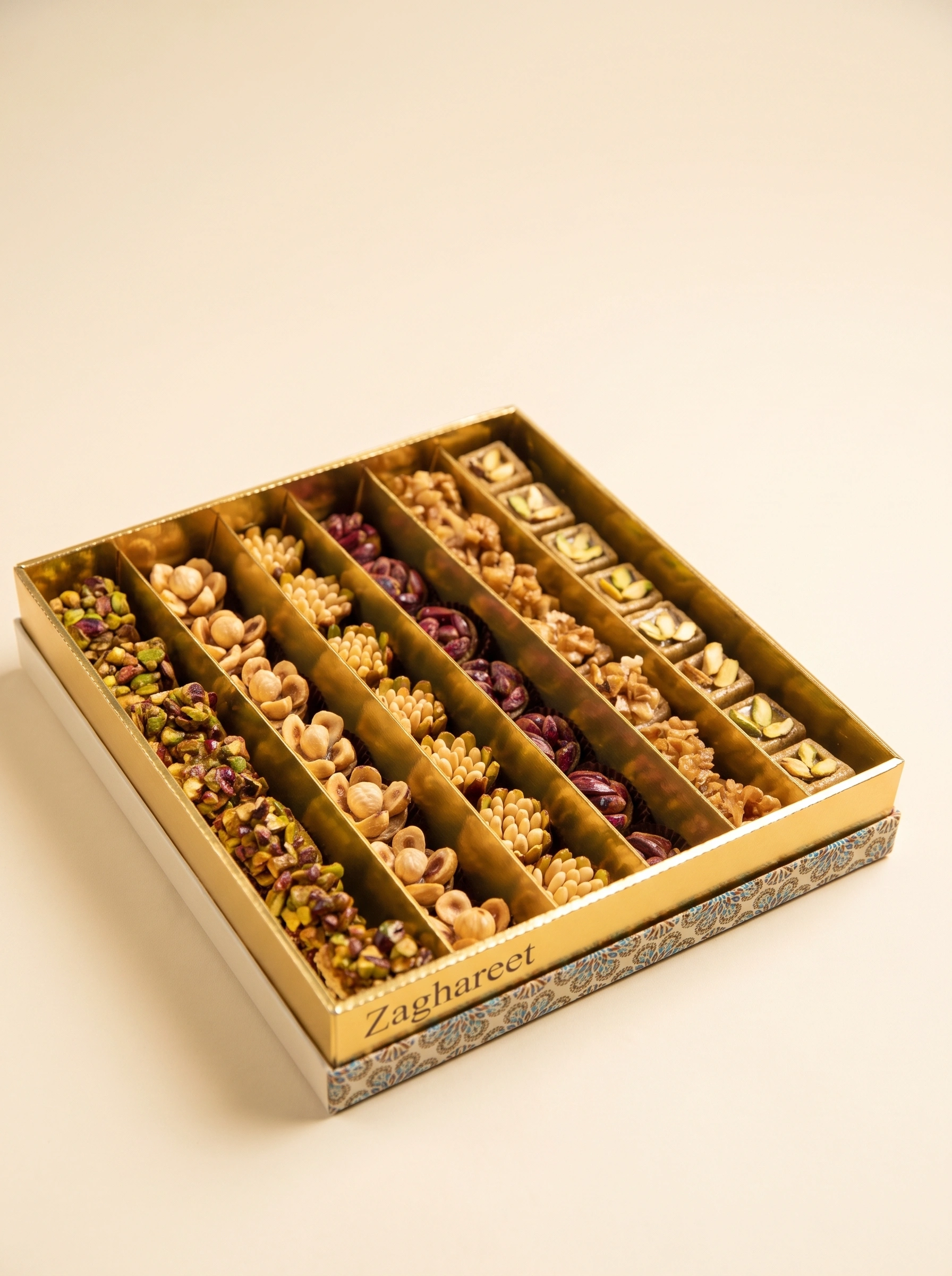Assorted Shape Pastry Box with Dried Fruits and Honey