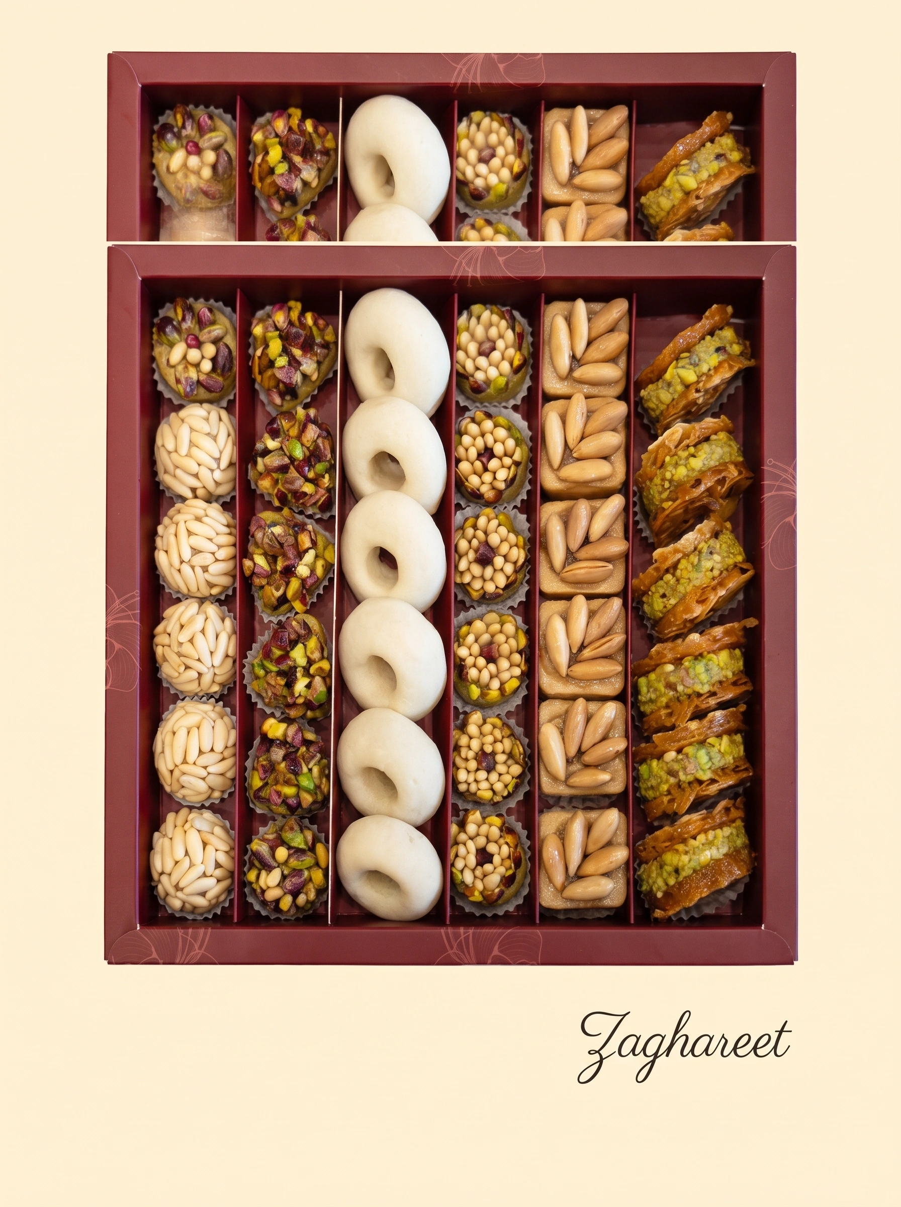 Assorted Shape Pastry Box with Dried Fruits and Honey