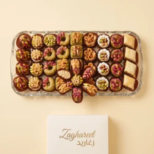 Cashew delight pastry assortment with dates