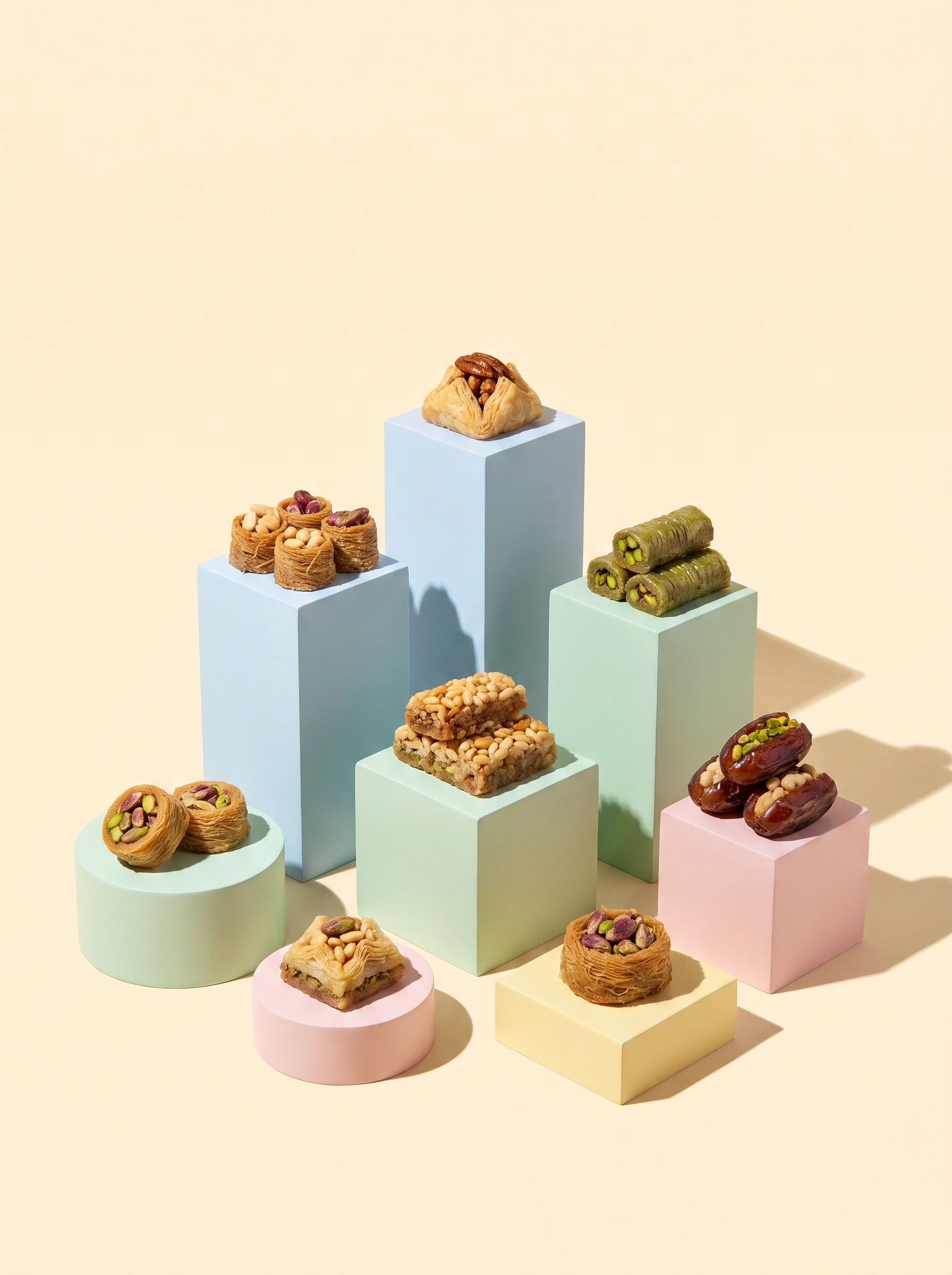 Family Gathering Pastry Assortment with Dates and Nuts
