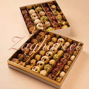 Assorted traditional pastry treats box