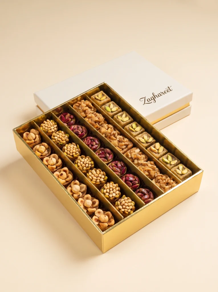 Traditional Moroccan pastries with almonds and honey