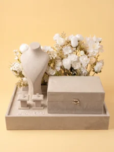 Proposal Ring Box: Stunning 5-Piece Ivory Velvet Set