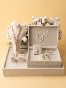 Proposal Ring Box: Stunning 5-Piece Ivory Velvet Set