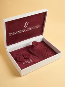 Gift Boxes with Lids: Ivory & Burgundy Velvet Jewelry Keepsake Box