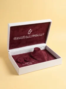Gift Boxes with Lids: Ivory & Burgundy Velvet Jewelry Keepsake Box