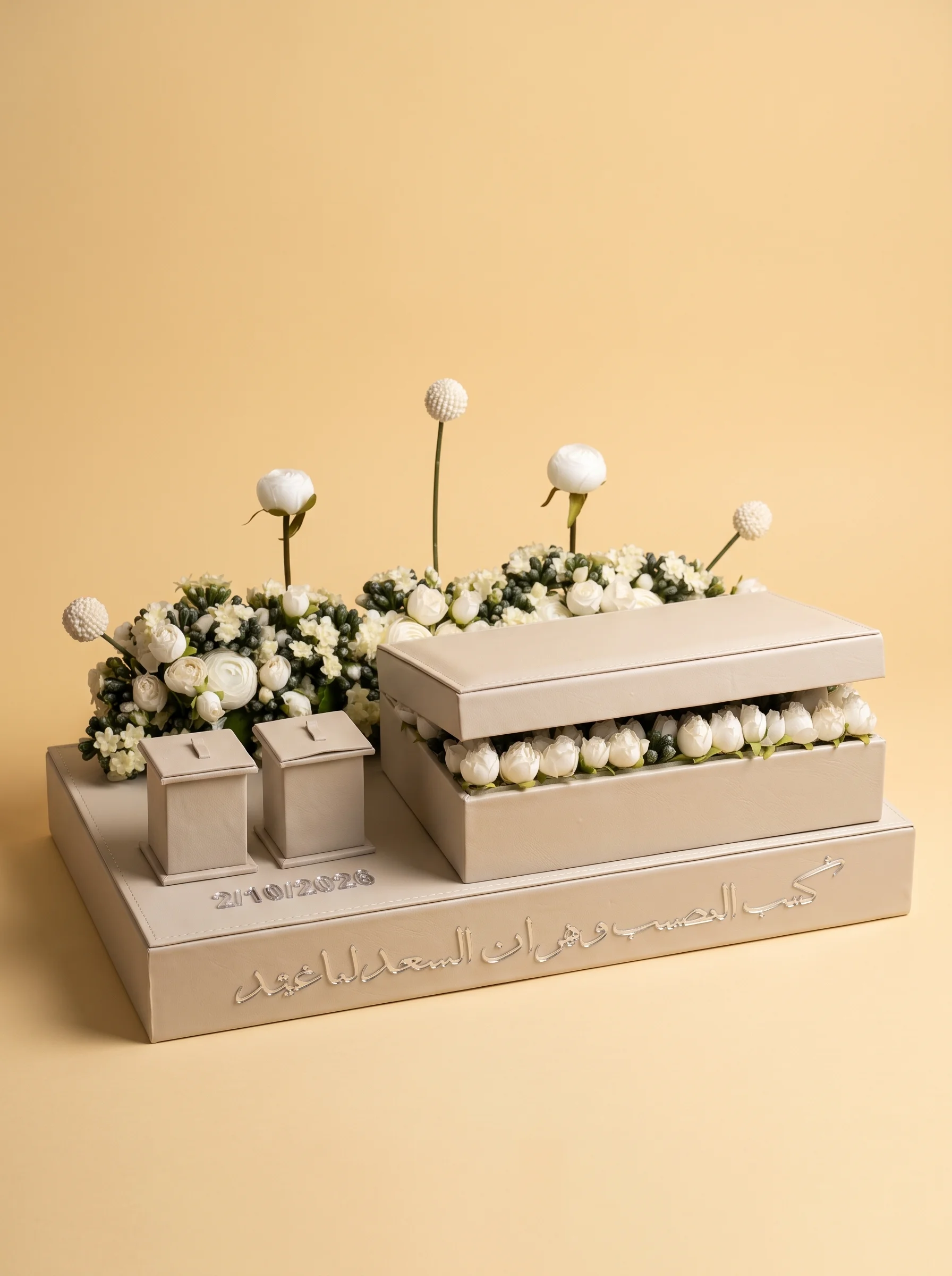 Personalized Engagement Gifts: Handmade Ring Tray with Names & Date