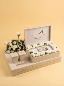 Personalized Engagement Gifts: Handmade Ring Tray with Names & Date